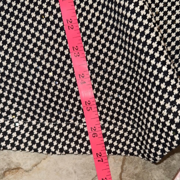 St. John Couture by Marie Gray Houndstooth Asymmetrical Ruffle Knit Skirt Sz 14 - Picture 12 of 13